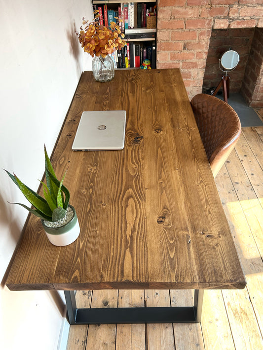 Industrial Style Desk - Trapezium Legs